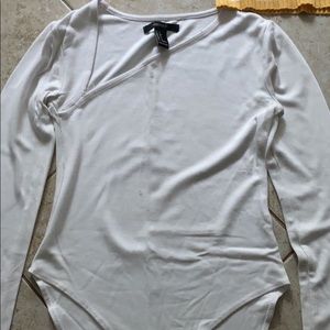 White crossed long sleeve